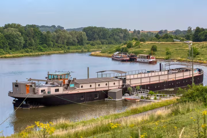 Luxury Houseboat with Private Pool & Sauna on a Scenic Belgian River