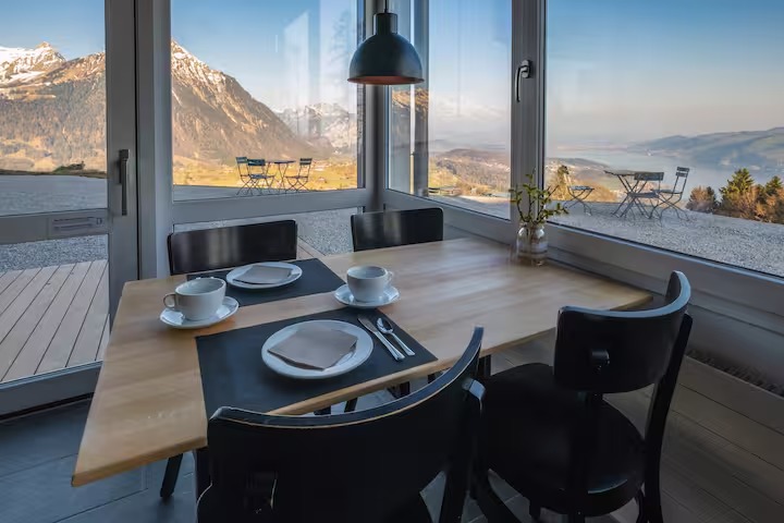 Peaceful Retreat Hotel Room with Balcony & Lake Thun Views