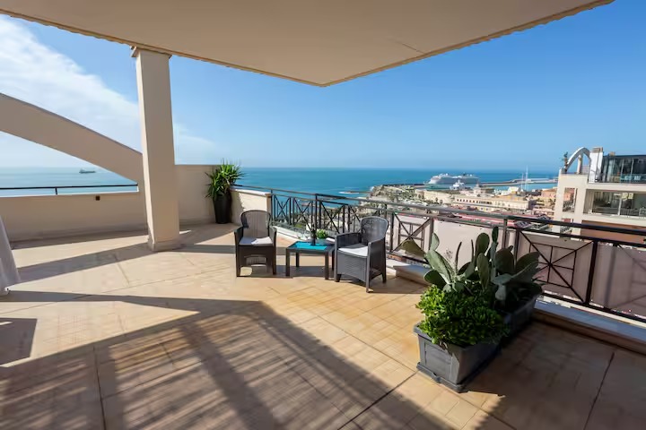 Panoramic Sea View Apartment with Spacious Terrace in Civitavecchia